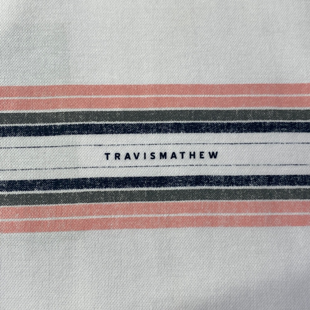 Travis Mathew White Polo with Stripe Accents - Picture 3 of 8